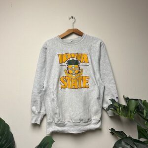 Vintage 1990s RARE Iowa State Champion‎ Reverse Weave Crewneck